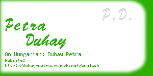 petra duhay business card